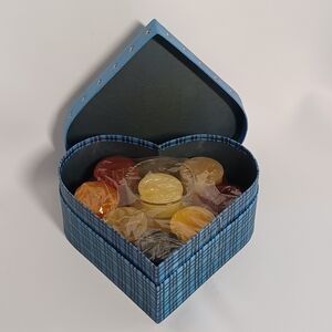 A Gift From The Heart-Shaped Blue Bear Keepsake Box Candles Votive Candle Holder